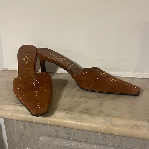 Casadei Shoes - Casadei Brown suede studded mule Sz. 7